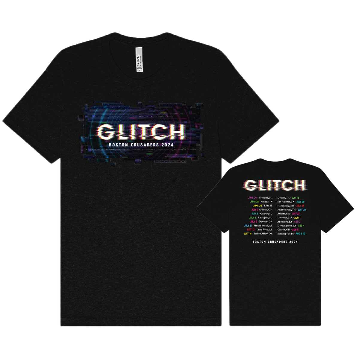 2024 Tour Dates Shirt - Glitch – Boston Crusaders - Official