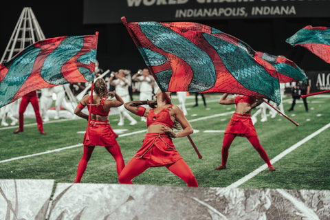 2022 "Paradise Lost" Red/Blue Snake Flag Silk