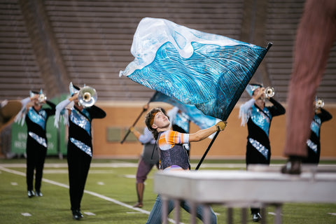2023 "White Whale" Blue Whale Tail Flag Silk