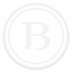 "B" Sticker (3", White, Clear Border)
